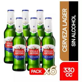 Cerveza Stella Artois s/alcohol 6 bot. x330ml