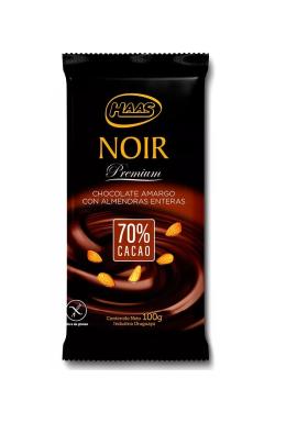 Chocolate Haas Noir almendras 100gr