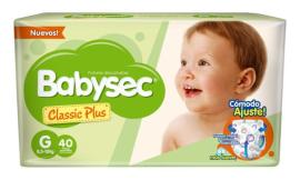 Pañales Babysec classic plus G x40