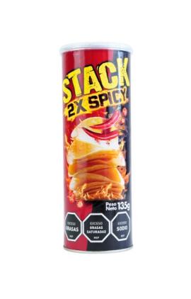 Papas chips Stack 2x spicy 135gr