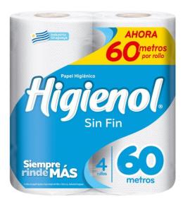 Papel higiénico Higienol sin fin 4x60mt