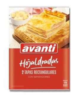 Tapas rectangulares p/tartas Avanti hojaldradas 550gr