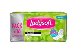 Toalla fem.Ladysoft normal t.sua c/alas x16